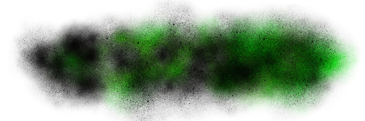 abstract explosion of transparent green and black paint splashes