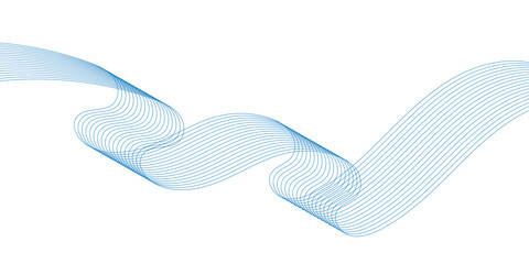 Abstract flowing wave lines in blue color Design element for technology, science, modern concept vector illustration