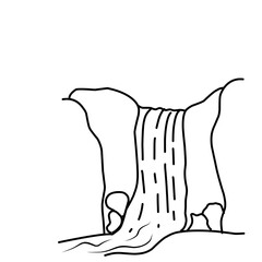 Hand Drawn Waterfall Doodle