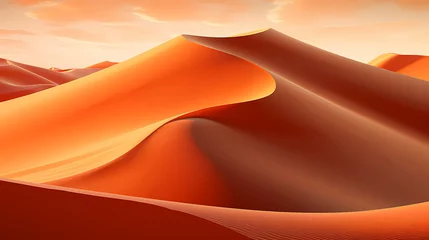 Papier Peint photo autocollant Rouge violet Sand dunes in desert landscape, 3d rendering of beautiful desert