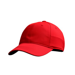 Fototapeta premium red baseball cap mockup front view, png file of isolated cutout object on transparent background.