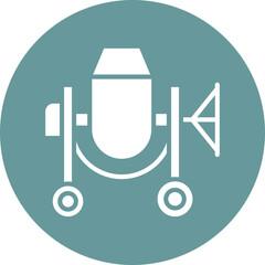 Concrete Mixer Icon Style