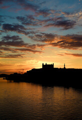 sunset over the castle