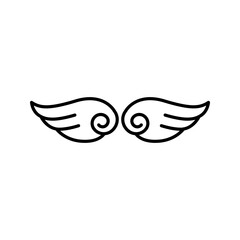 Wings line icon vector design