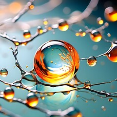background with tree and bubbles