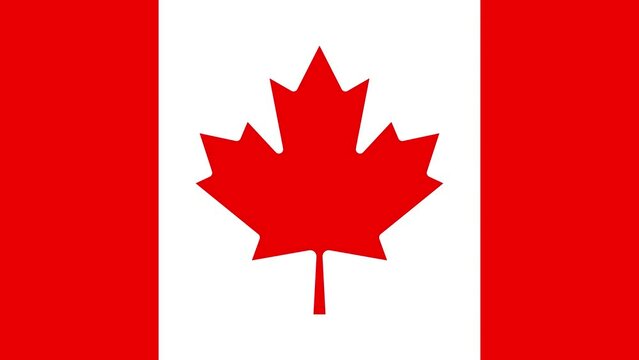 Animated illustration of Canadian flag for background in flat design