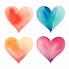 Fototapeta premium Cœur divers couleurs abstraites simples formes non uniformes tas poussiéreux dans le style d'un graphiste minimaliste