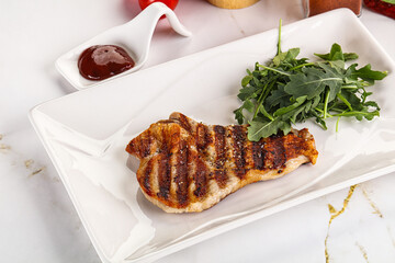 Delicous grilled pork meat steak