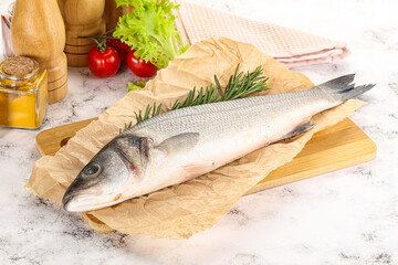 Raw seabass fish for cooking