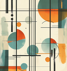Mid-Century Modern Abstract Geometric Wallpaper