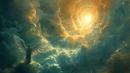 Eternal Transcendence: Exploring Heaven, Ascension, Soul, and Reincarnation - obrazy, fototapety, plakaty