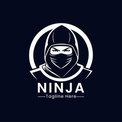flat design ninja logo template