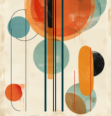 Mid-Century Modern Abstract Geometric Wallpaper