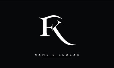 FK,  KF,  F,  K  Abstract  Letters  Logo  Monogram