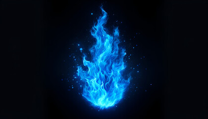 Dynamic blue flames with a mysterious glow emerge from the darkness, creating a striking contrast suitable for powerful visual narratives.
Generative AI. - obrazy, fototapety, plakaty