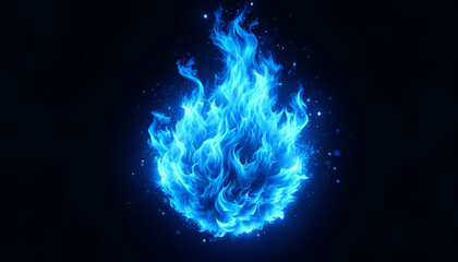 Dynamic blue flames with a mysterious glow emerge from the darkness, creating a striking contrast suitable for powerful visual narratives.
Generative AI.