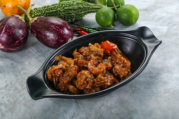 Asian cuisine - prawn in chili sauce