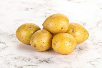 Raw young baby potato heap