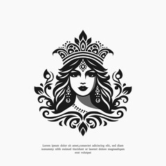 logo silhouette of a Queen Woman Beauty
