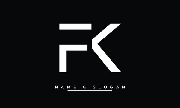 FK,  KF,  F,  K  Abstract  Letters  Logo  Monogram