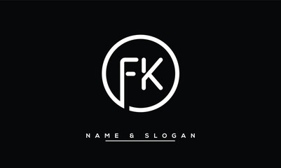 Obraz premium FK, KF, F, K Abstract Letters Logo Monogram