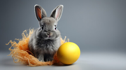 Fototapeta na wymiar Easter bunny with eggs