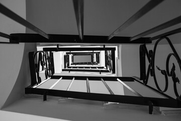 Bottom view of the interior of the stairs