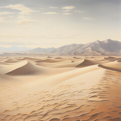 Fototapeta na wymiar Sand dunes desert hot weather lost endless land