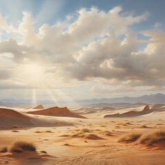 Fototapeta na wymiar Sand dunes desert hot weather lost endless land