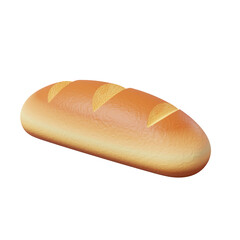 3D bread isolated on transparent