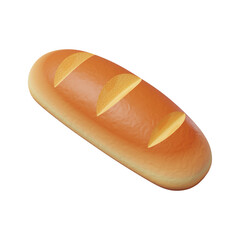 3D bread isolated on transparent