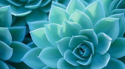 Close up of a teal cactus. Teal cactus leaves. Tidewater green background. Cactus plant  pattern wallpaper. Succulent plant patterns. Details of a succulent leaves. Succulent bloom