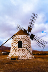 Traditional Stone Windmill in Valles de Ortega, Fuerteventura