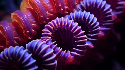 Foto op Plexiglas Close up detail of the spiraling colors of a tube worm © Tahir