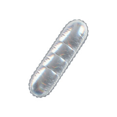 3D Balloon Symbol/Sign Slash / in Caustic glass hexagon Pattern