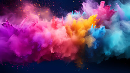 Happy Holi festival concept in India, colorful powder background