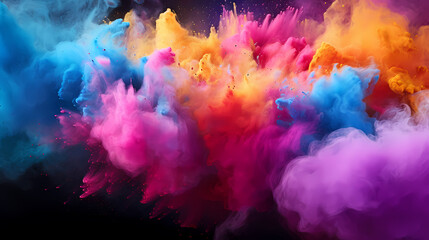 Obraz na płótnie Canvas Happy Holi festival concept in India, colorful powder background