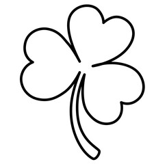 Shamrock clover leaf St. Patrick's Day outline cartoon doodle illustration	
