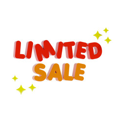 limited sale shopping text 3d icon