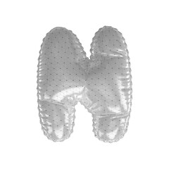 3D Balloon Letter N in Hexagonal Diamond glossy white
