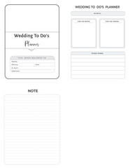 Editable Wedding Planner Kdp Interior printable template Design.