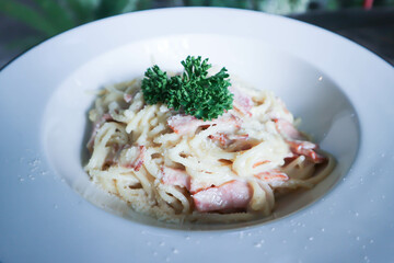 spaghetti , pasta or spaghetti carbonara or pasta carbonara