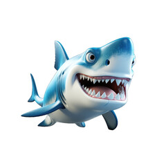 Hammerhead cartoon character on transparent Background