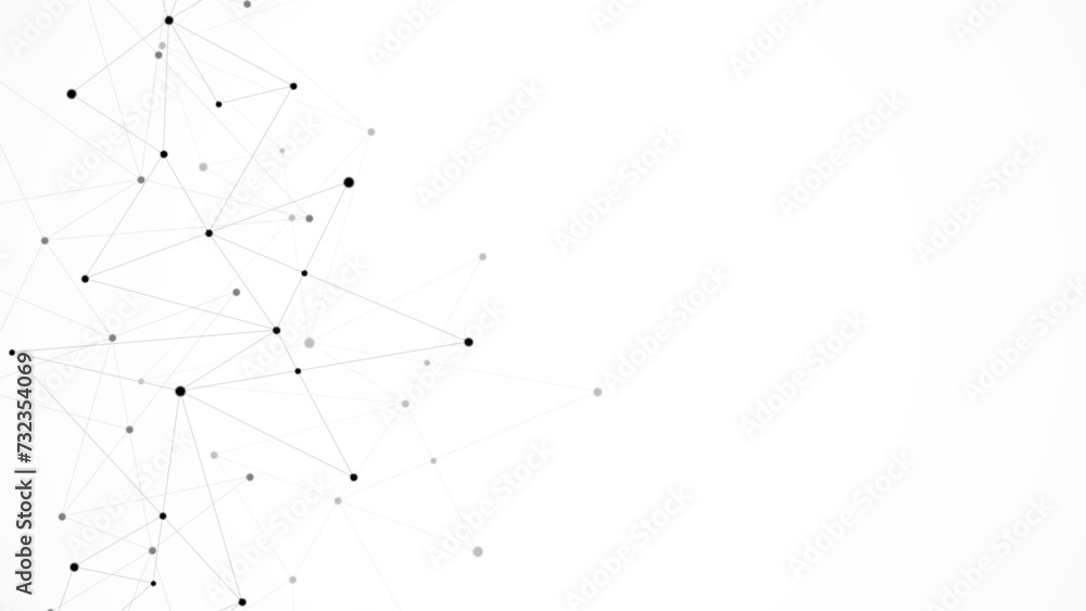 Wall mural vector illustration of minimalistic design with connecting the dots and lines. abstract geometric ba