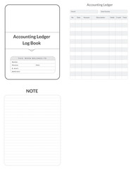Editable Accounting Ledger Log Book Planner Kdp Interior printable template Design.