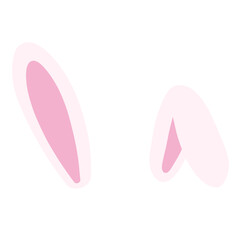 bunny ear illustration isolated on white and transparent background. rabbit ear flat style vector