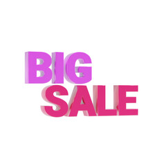big sale shopping text 3d icon