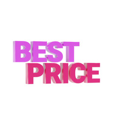 best price shopping text 3d icon