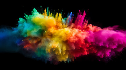Fototapeta na wymiar Happy Holi festival concept in India, colorful powder background