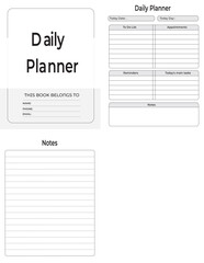Editable Daily Planner Kdp Interior printable template Design.